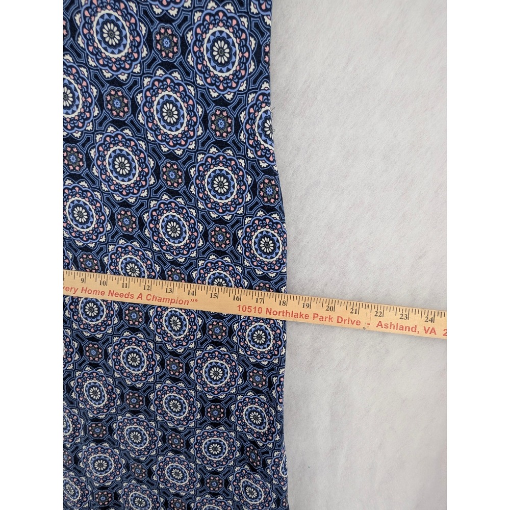 T by Talbots Dress Womens S Blue Medallion Print Cap Sleeve Pocket Jersey Sheath - Picture 11 of 12